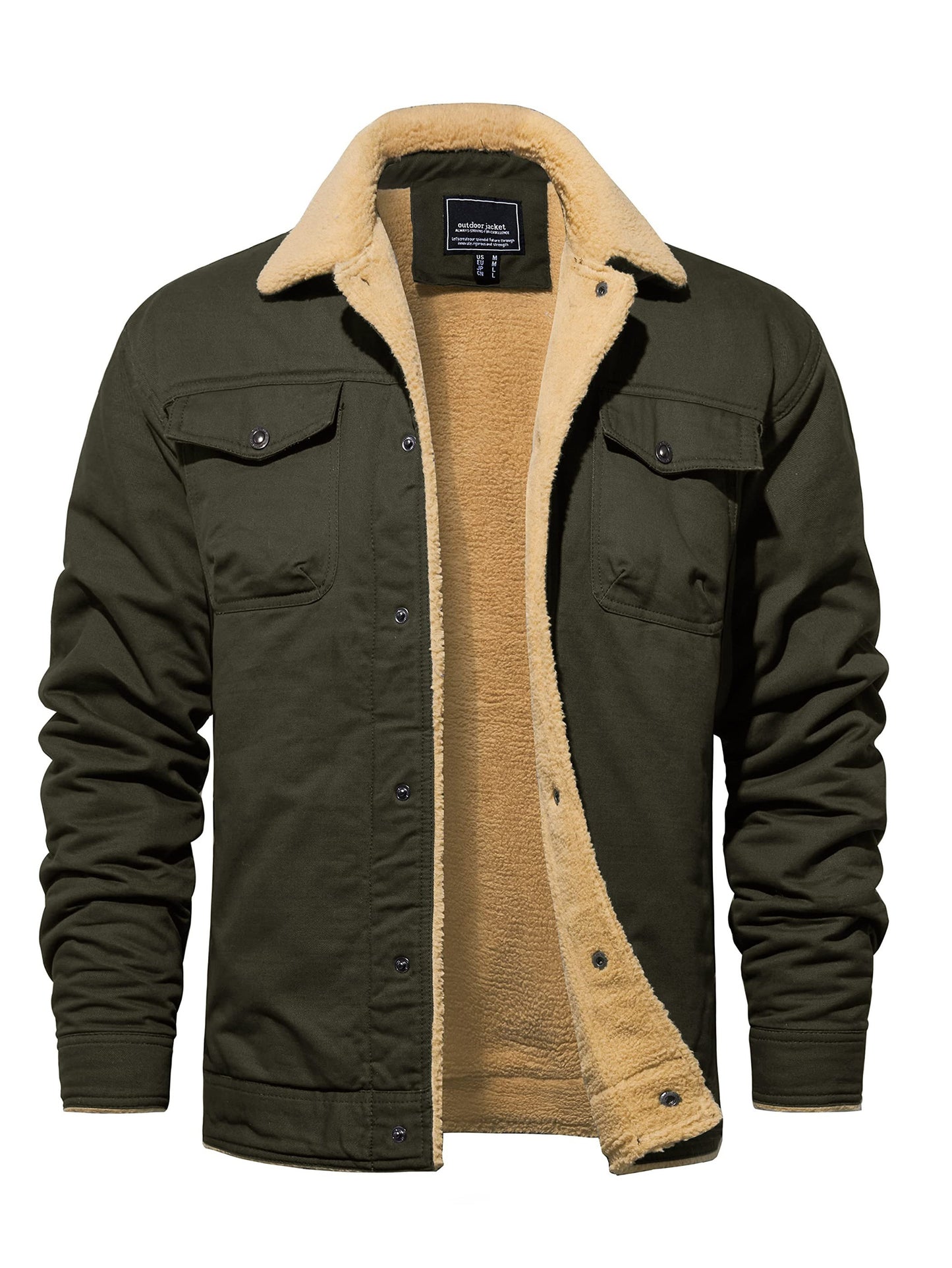 Magnivit Mens Winter Lapel Jacket Cotton Thick Vintage