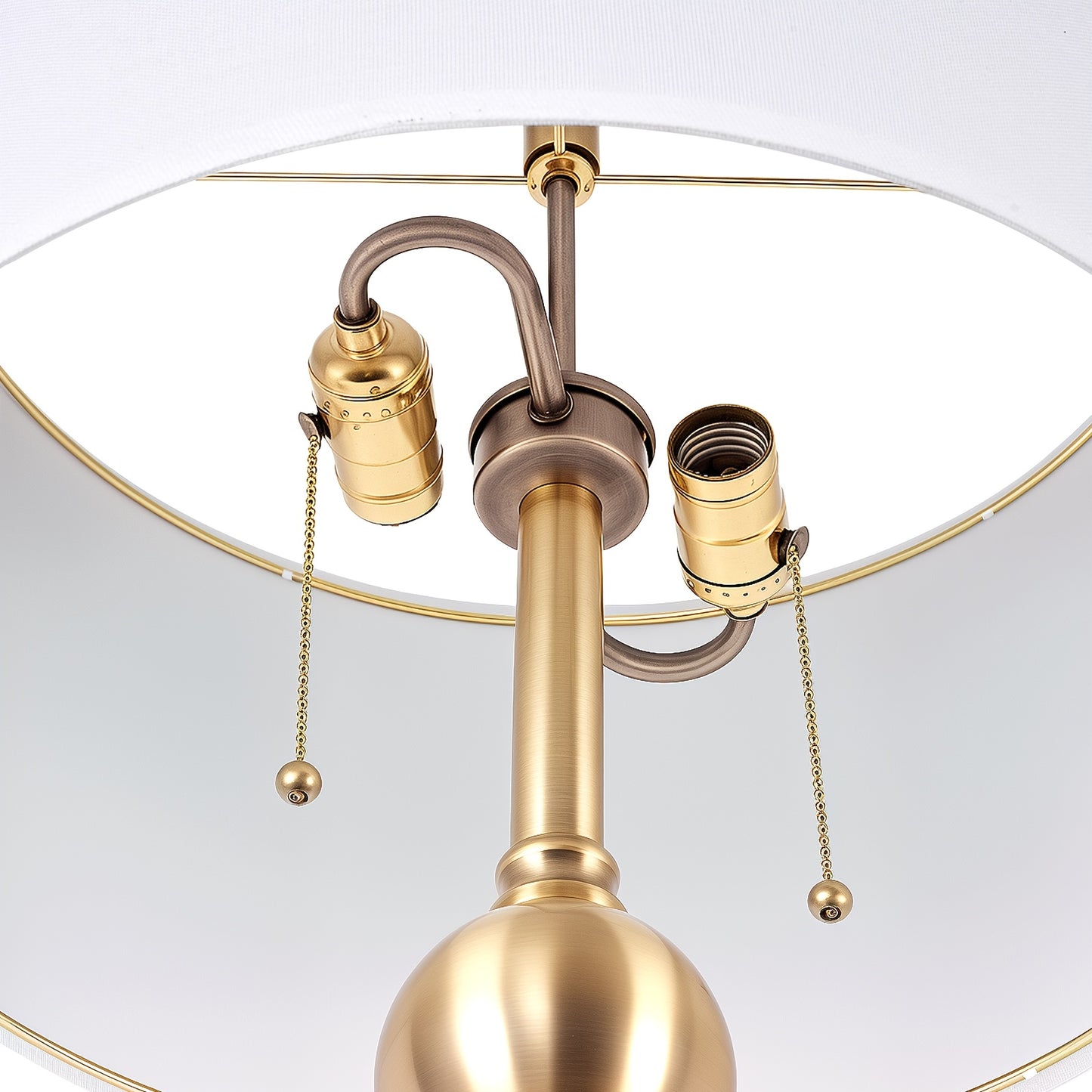 STANBOW Modern Floor Lamp With Linen Shade And Dual Pull