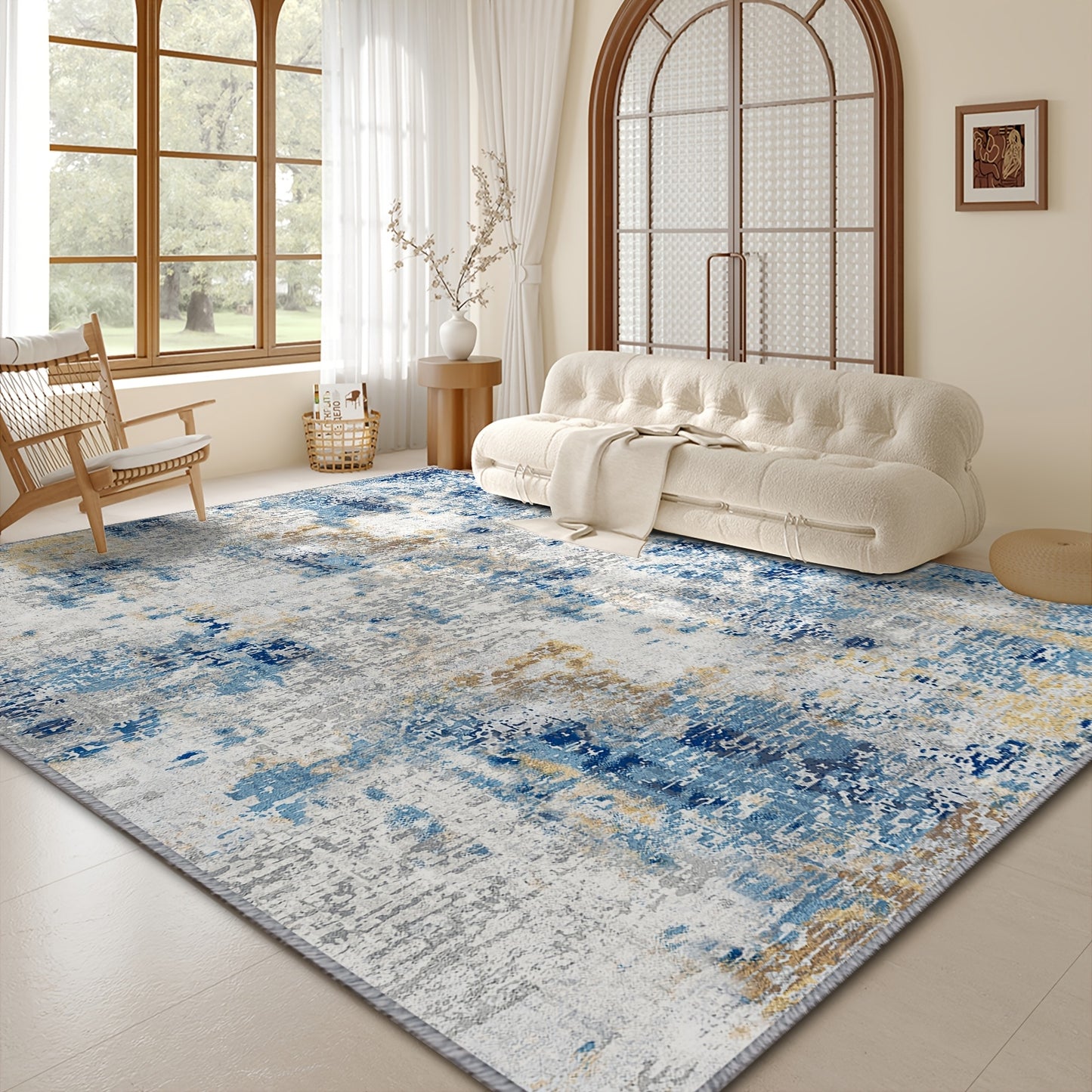Bluebow Boho Moroccan Area Mat Machine Washable Low Pile