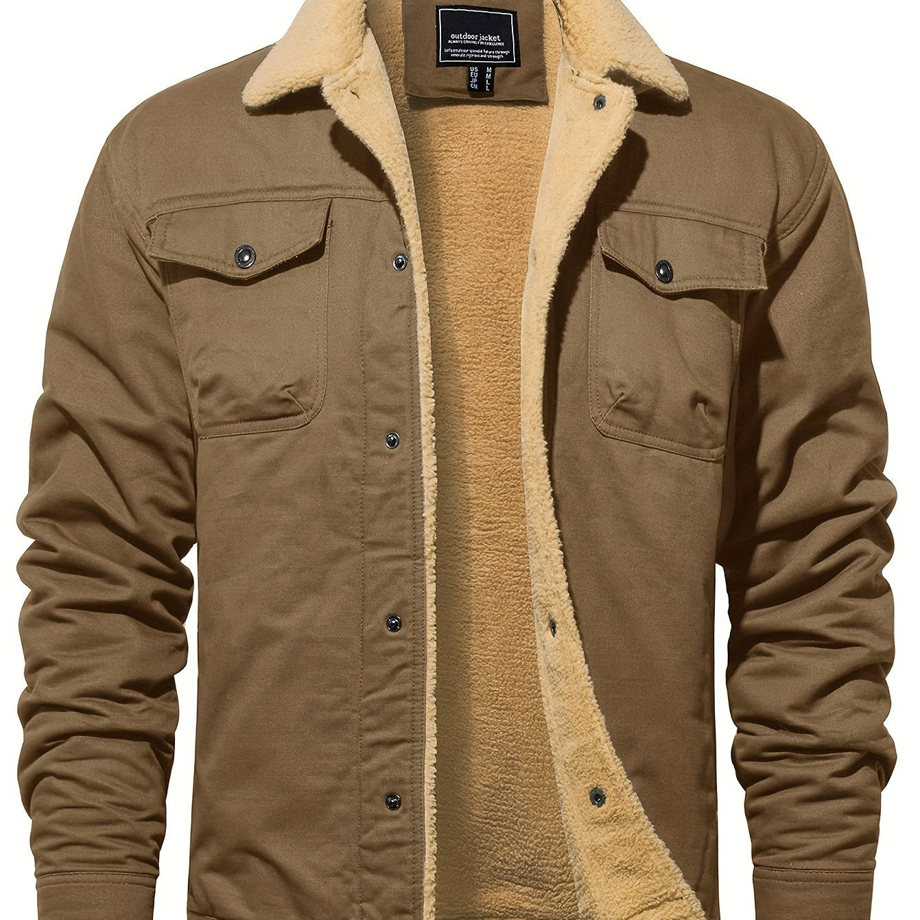 Magnivit Mens Winter Lapel Jacket Cotton Thick Vintage