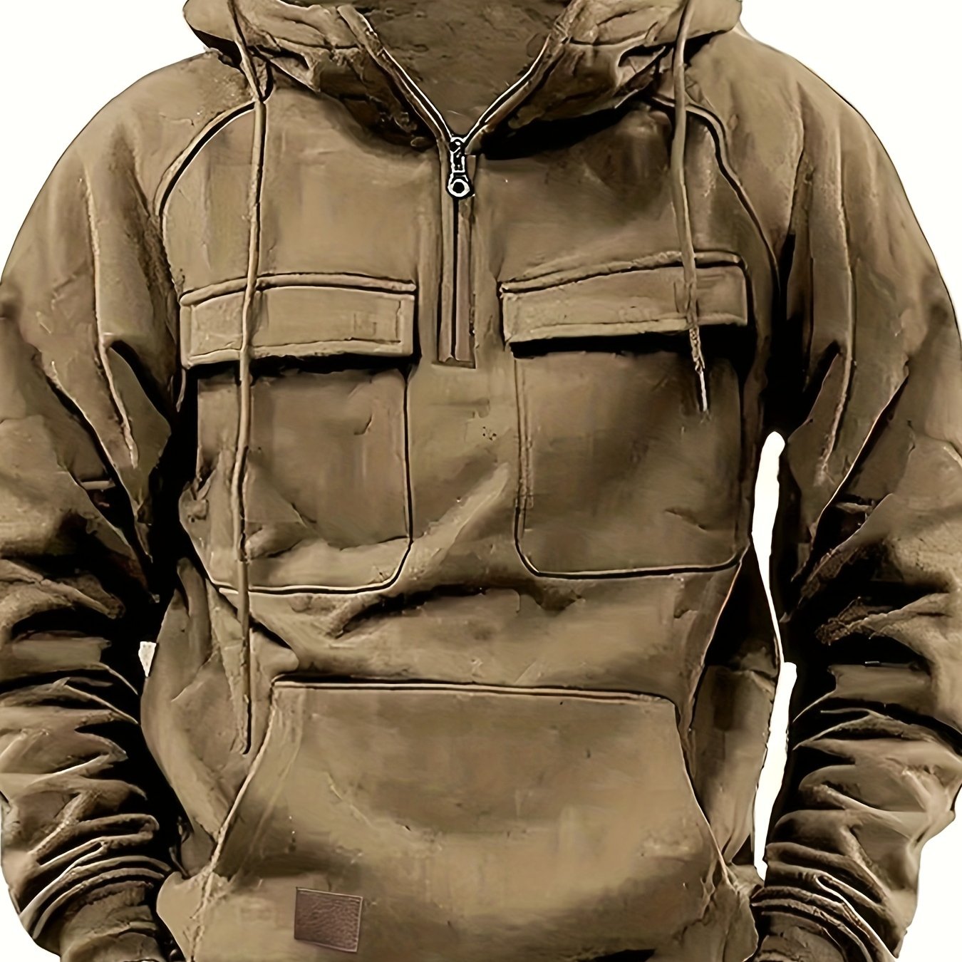Men's Hooded Sweatshirt With Multi Pocket Design Gift